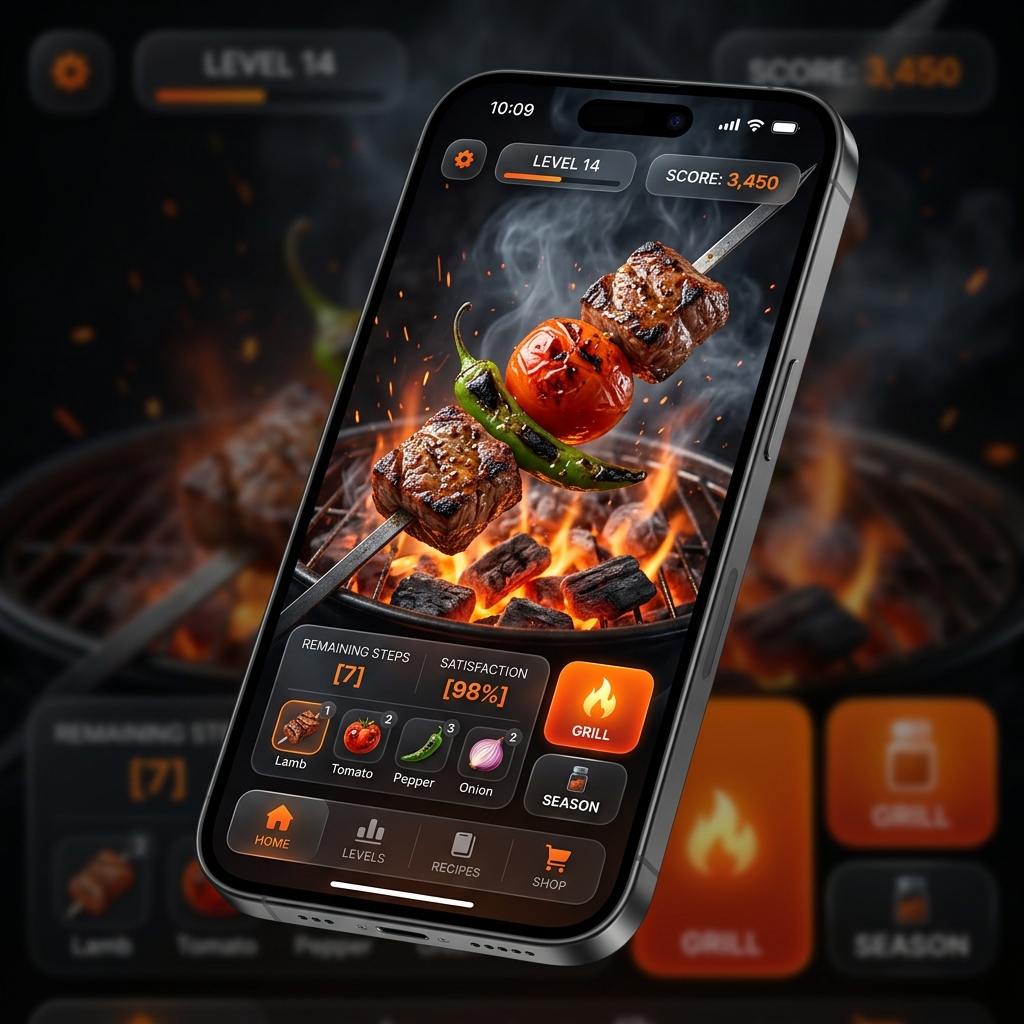 Shish Kebab Master 3D Mobile Presentation Mockup